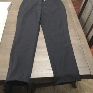 Prada black pants with leather trim & zipper legs